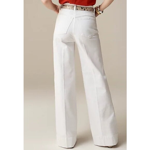 J. Crew Wide-leg denim trouser in white Size 37 - Picture 3 of 12